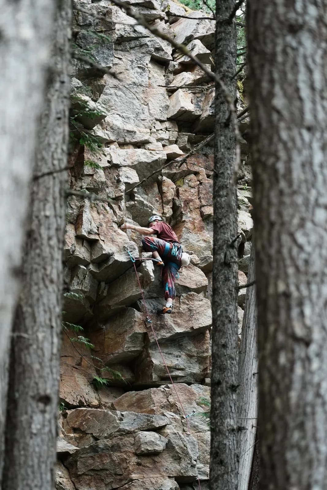Lead climbing at squamish.