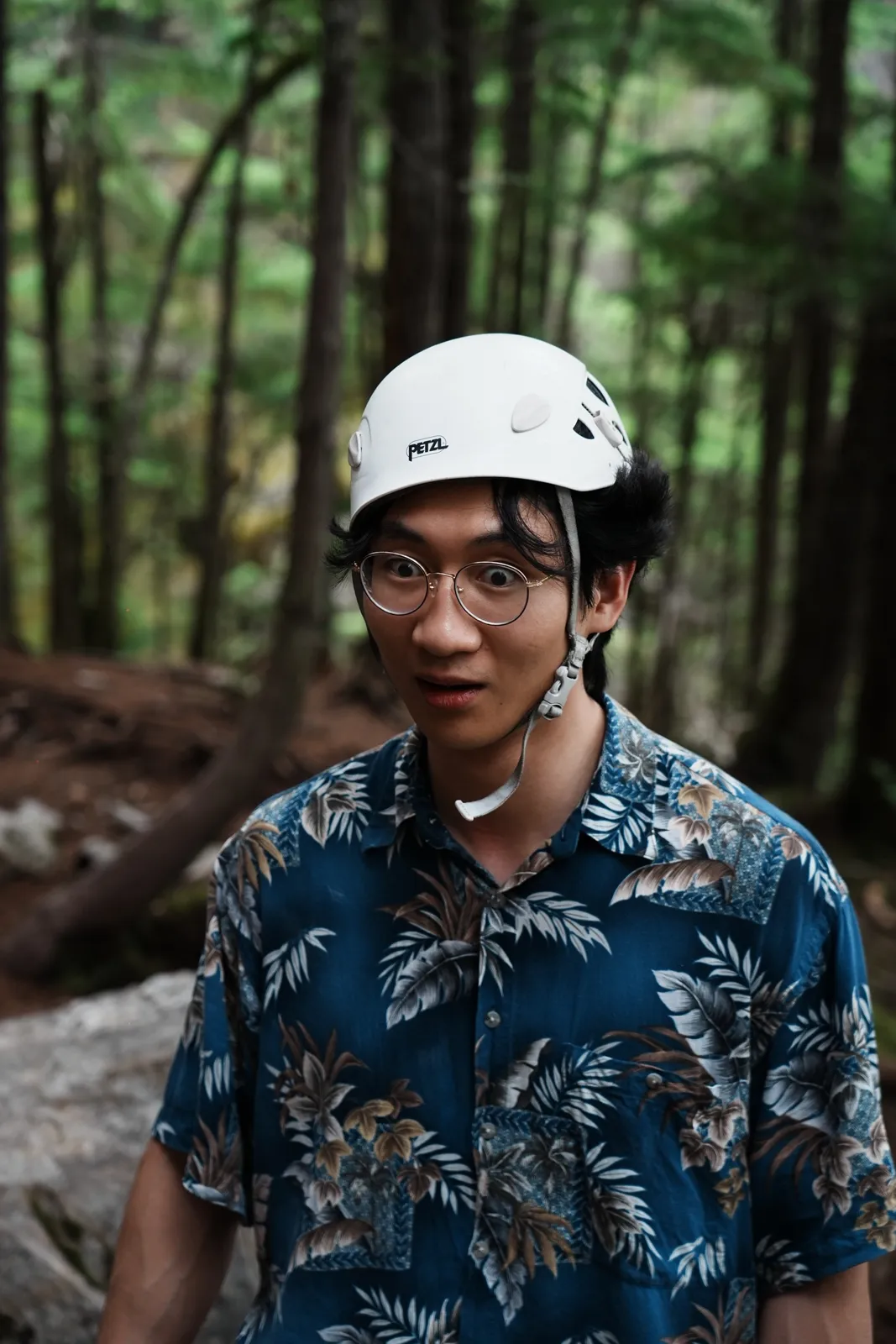 Pikachu face while climbing.